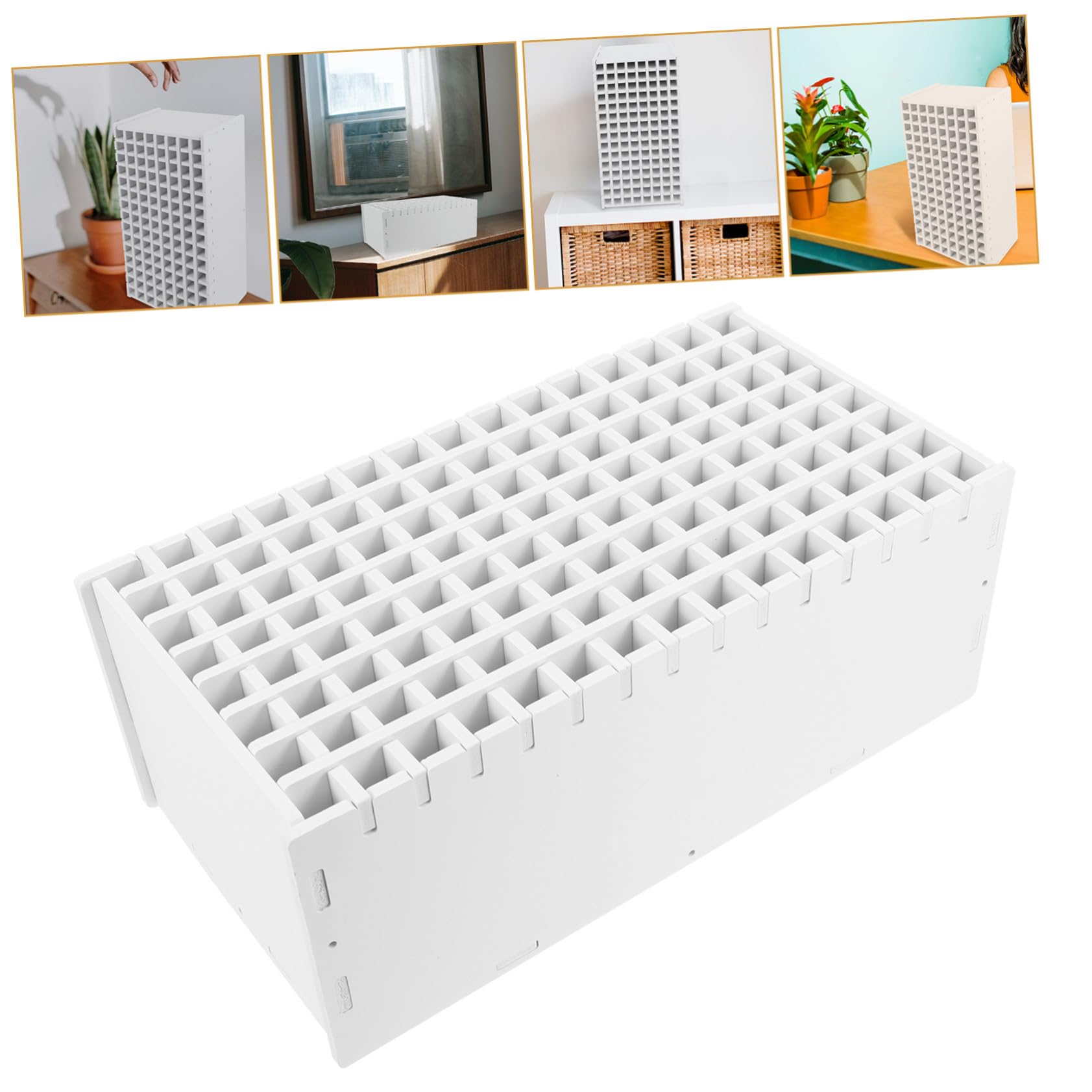 NOLITOY Organizer da Scrivania Multifunzionale Portaoggetti Ufficio e Portapenne in Legno Bianco Resistente e Capiente Compartimenti per Feste Scuola Decor