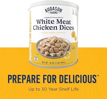 Augason Farms Freeze Dried Chicken Breast Chunks #10 Can, 16 oz