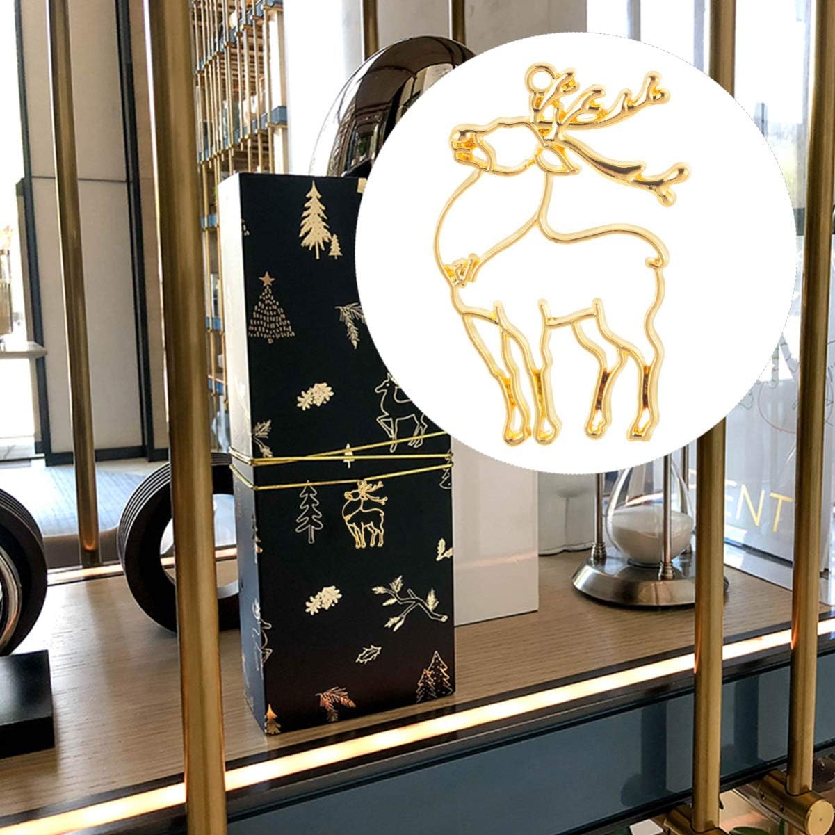 EXCEART 10pcs Epoxy Frame Gold Christmas Pendants Snowman Alloy Pendant Christmas Theme Open Bezel Pendants Christmas Reindeer Charms Earrings Diy Preserve Color Zinc Alloy Christmas Tree