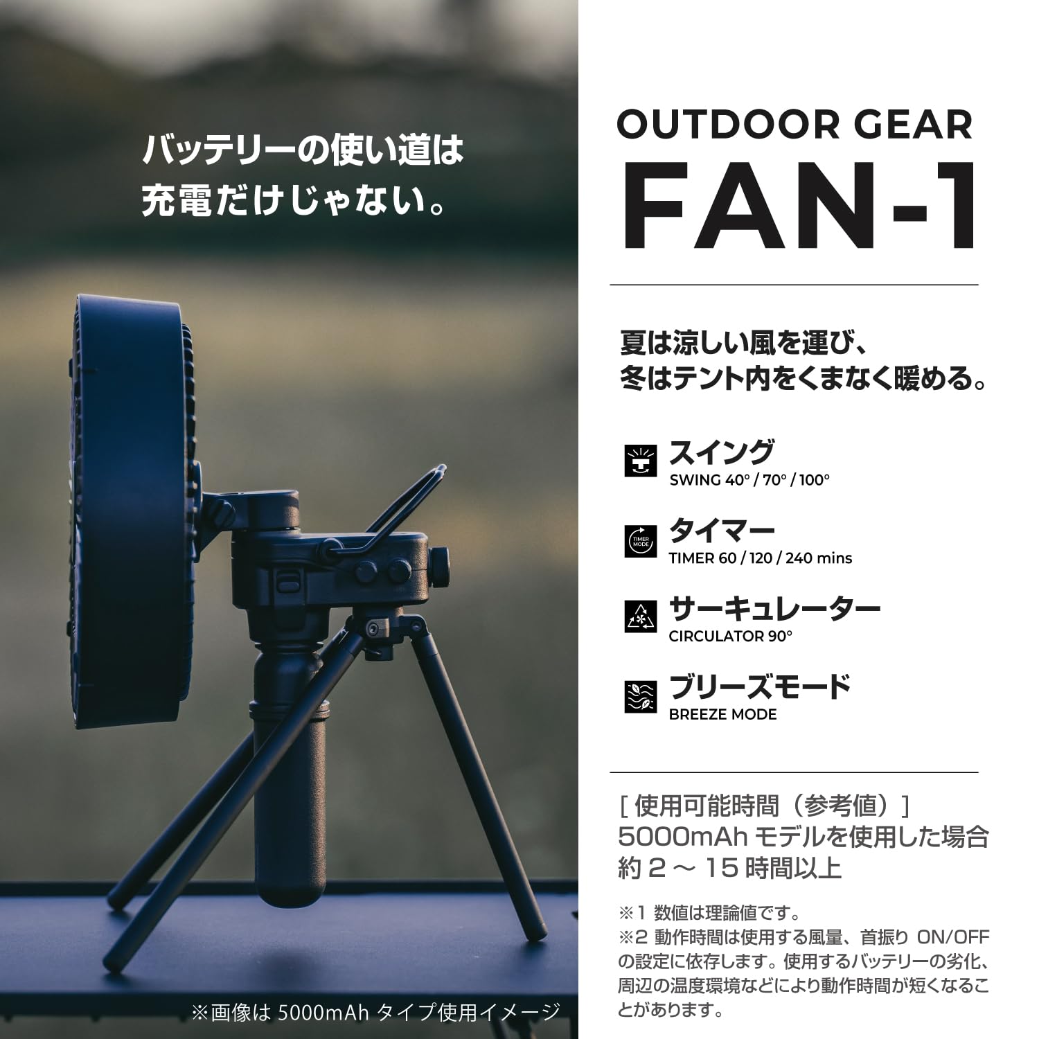 Amazon | エレコム NESTOUT 扇風機 サーキュレーター アウトドアファン