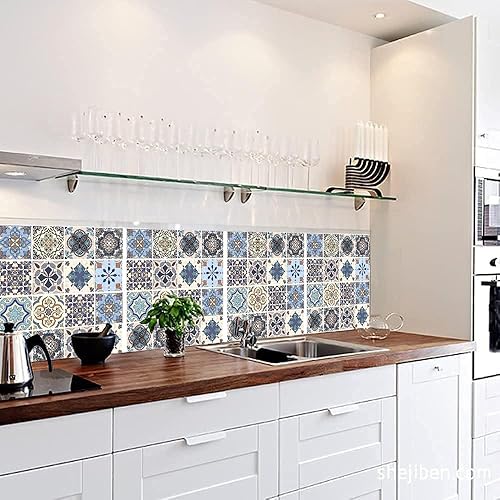 Miniatura 2 de 12 azulejos de vinilo para pared de 6 x 6 pulgadas para decoración del hogar, calcomanías autoadhesivas para despegar y pegar, azulejos para