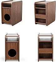 Vista 7 de WERMO Mesa Auxiliar Refugio para Gatos de 12'' - Casa para Gatos de Interior y Cama Cueva Cerrada y Escondite para Mascotas Pequeñas