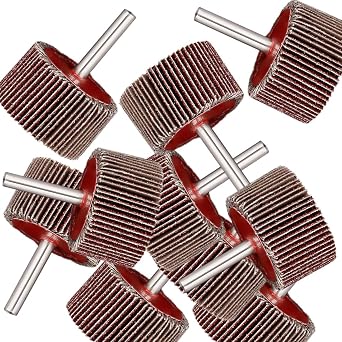 1.37-inch Abrasive Flap Wheel, Diameter1-3/8in 35mm 10-Pack Aluminum Oxide Flap Wheel Shank 1/46mm Wheels Grit 80#120#240#320# Flap Wheel #320-10PCS