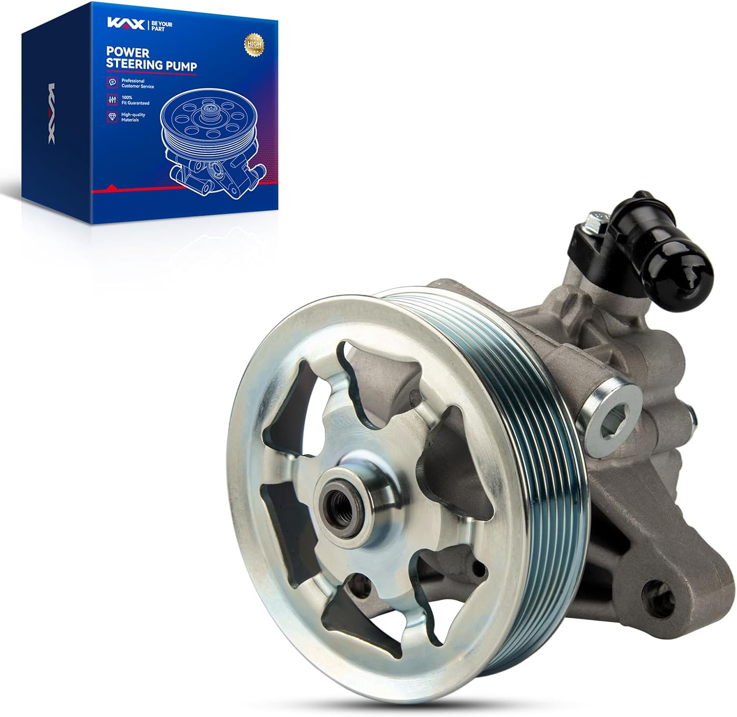 KAX Power Steering Pump With Pulley Fit for Accord 2.4L 2008-2012, Power Assist Pump Replace# 21-5495