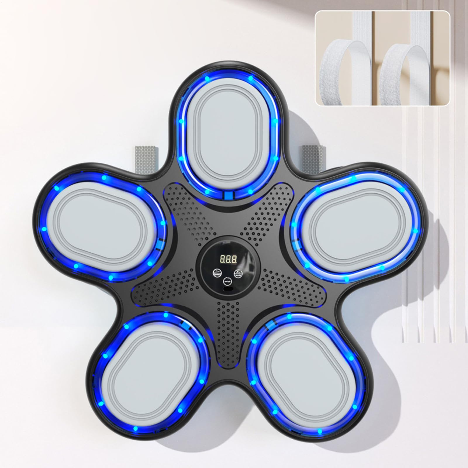 Máquina de música boxeadora - entrenador electrónico inteligente con luces | LED, montaje interactivo en la pared | equipo de fitness para niños, adultos, gimnasia en casa, boxeo interior