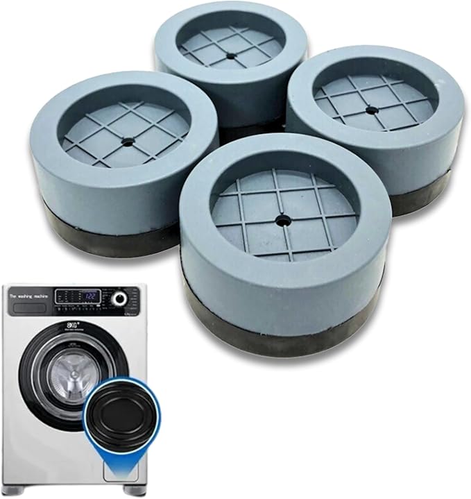 Pés Multiuso Almofadas Anti Vibração Máquina De Lavar Suporte Lava e Seca Geladeira Nivela...