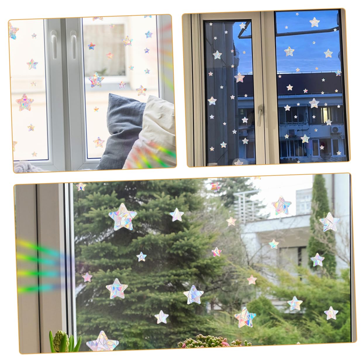 Ciieeo 10juegos Calcomanías De Ventana Anti-colisión Diseño De Estrellas De Pegatinas Para Protección De Aves y Decoración De Interiores
