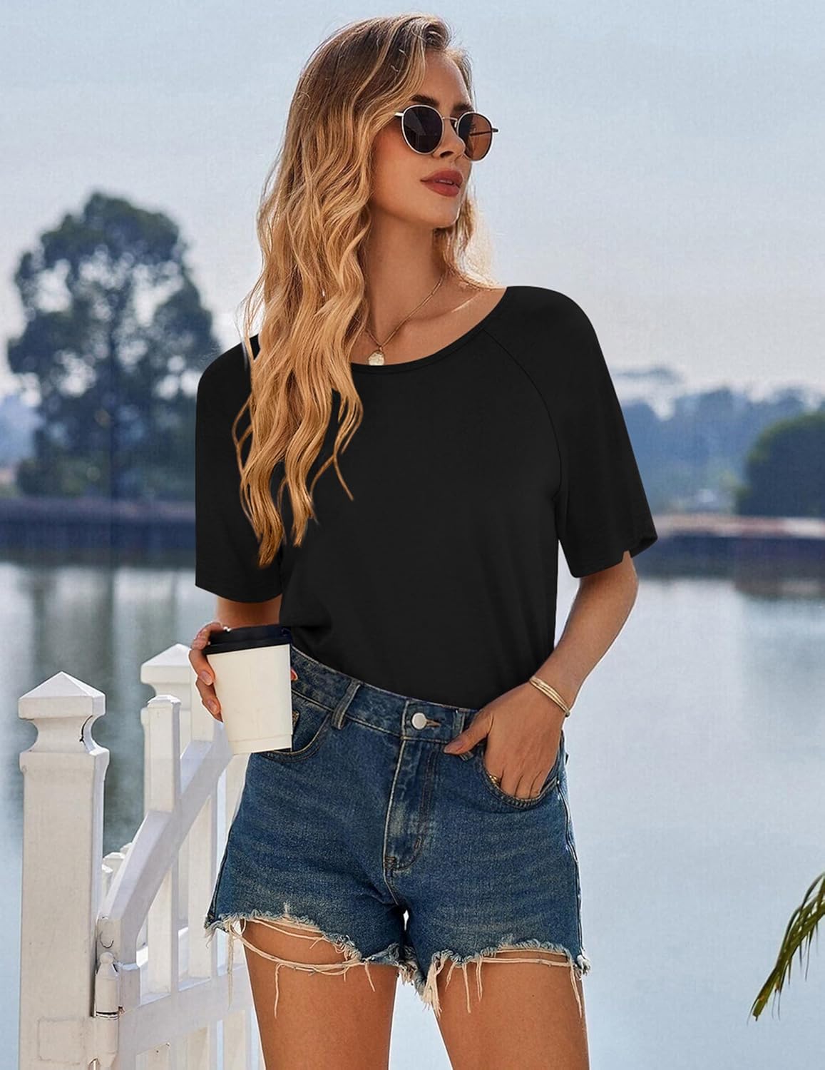 Ekouaer Nightgowns for Women Cotton Sleep Shirts Short Sleeve Nightshirt Crew Neck Night Gown Comfy Sleepwear Nightdress - Image 6