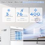 Portable Air Conditioner, 10000 BTU Portable AC Unit Cools Up to 340 Sq.Ft, 3-in-1 Air Conditioner with Cooling, Dehumidifier & Fan, 24H Timer, Remote, 24H Timer, Window Kit, for Bedroom/Office