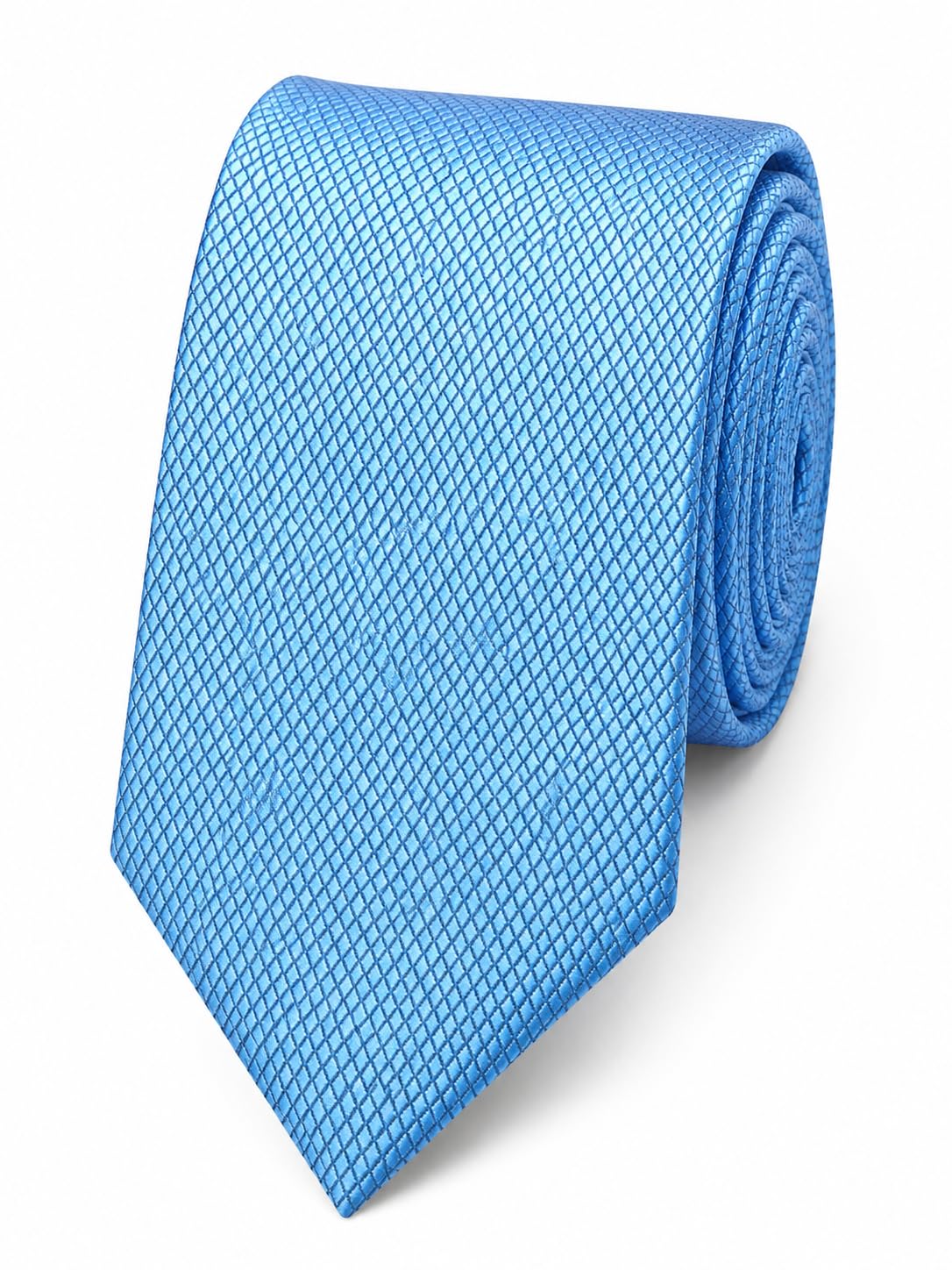 Random Stripe Classic Men's Micro Check Woven Necktie – Premium Satin Finish Formal Tie for Office, Wedding & Business | 6 Color Options-image-11