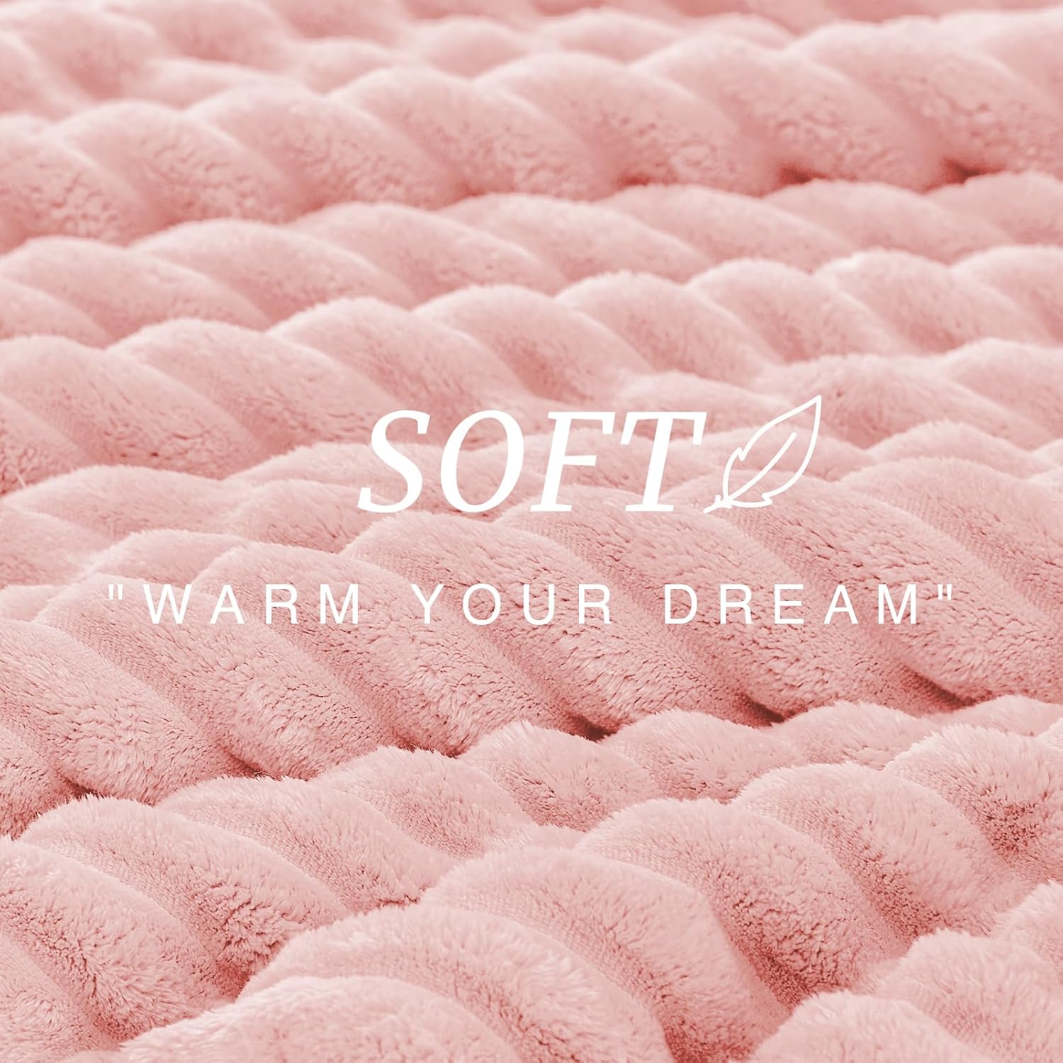 EXQ Home Fluffy Comforter Set King Size - Super Soft Faux Fur Stripe Jacquard Comforter 3 Pieces, Pink Fleece Bedding Set,Winter Warm Bed Set,1 Comforter with 2 Pillowcases - Image 6