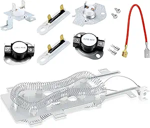 Upgrade WP8544771 8544771 Dryer Heating Element fit for Whirlpool-Duet-Cabrio-Maytag-Bravos-XL-Kenmore-Elite-Oasis HE2 HE3 HE4 HE5 Dryer Parts Repair Kit with 8544771 279816 279973 3392519 LUXRILIX