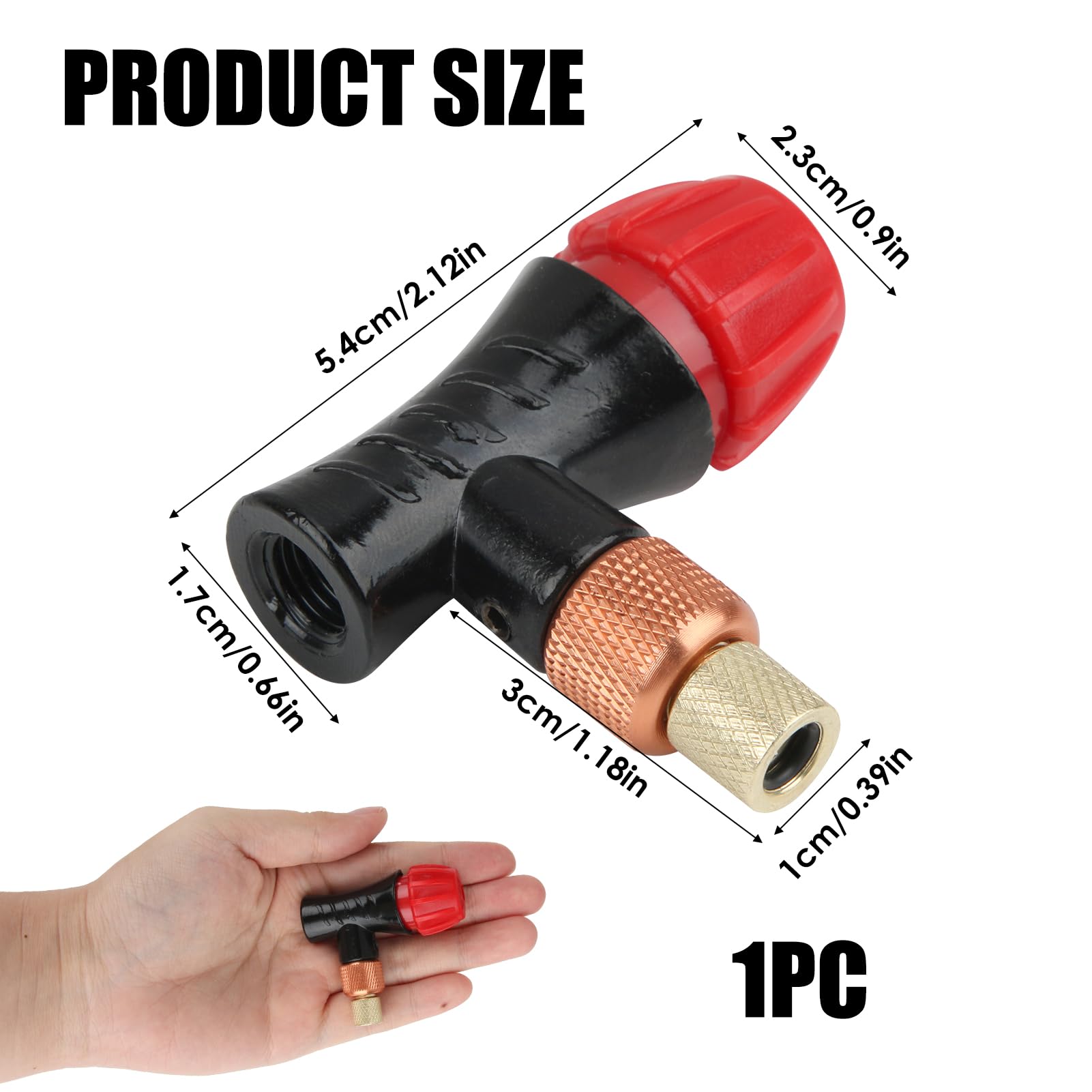 Adaptateur CO2 Pour Vélo YIZWINS – Buse Rotative – Compatible Presta Et Schrader – Pour Cartouches 16g – VTT Et Route
