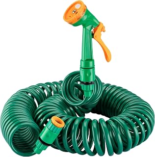 Manguera espiral riego jardín 15m tubo goma flexible regar Accesorios Casa Jardinería Plantas Brico