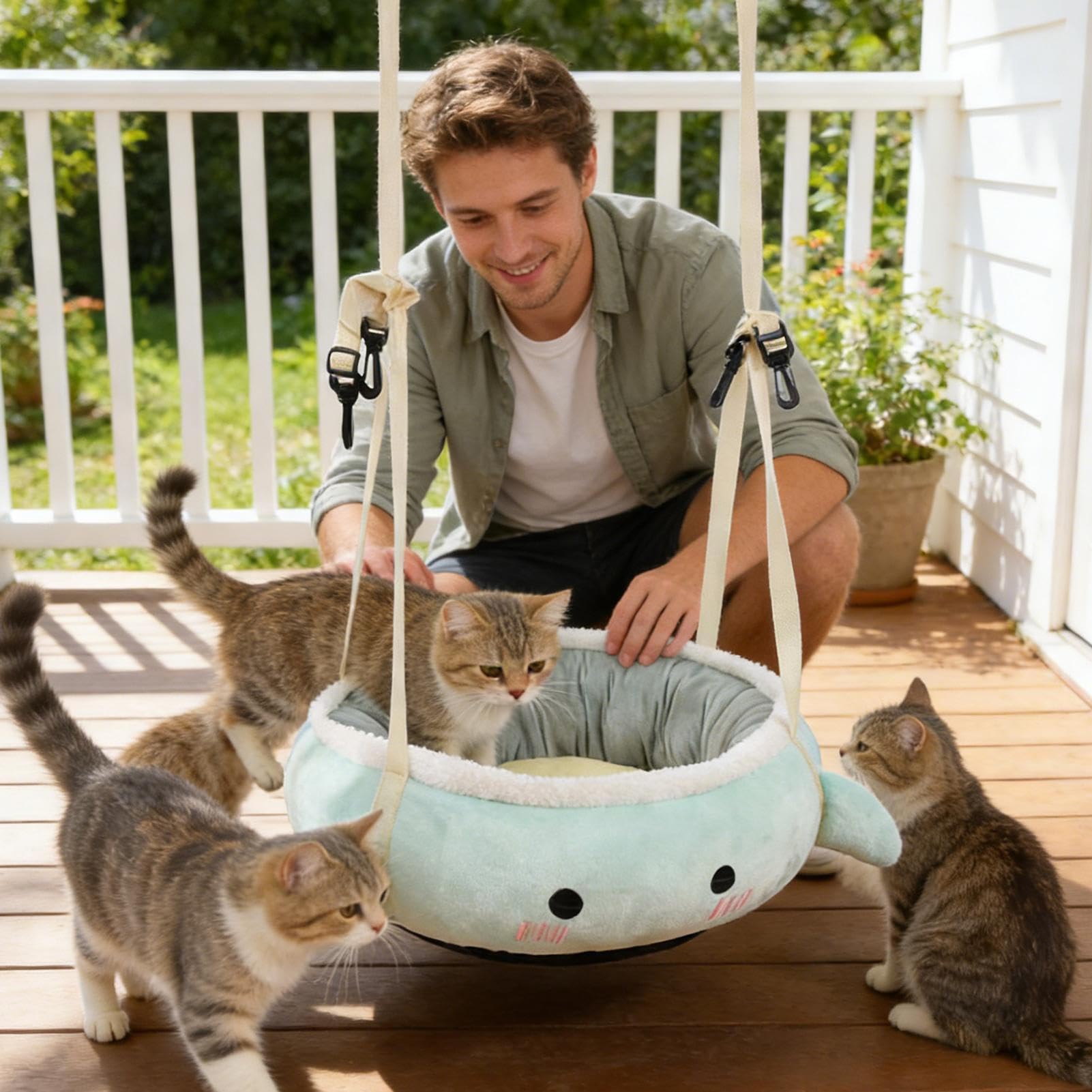 Hamaca Para Gatos Interior Hamaca Dormitorio Para Cachorros | Asiento de Ventana para Cachorros Para Dueños de Mascotas y Amantes de los Animales en Apartamento Hogar Oficina Salón y
