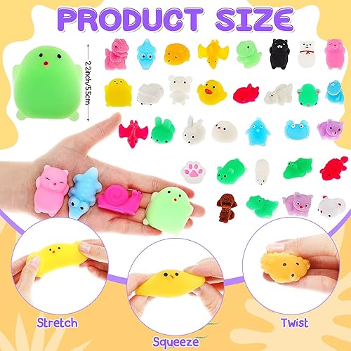 Miniatura 2 de 300 piezas Mini Kawaii Animales Juguetes Fidget Juguetes de Fiesta para Niños Niñas Adultos Apriete Alivio del Estrés Premios en el aula Piñata