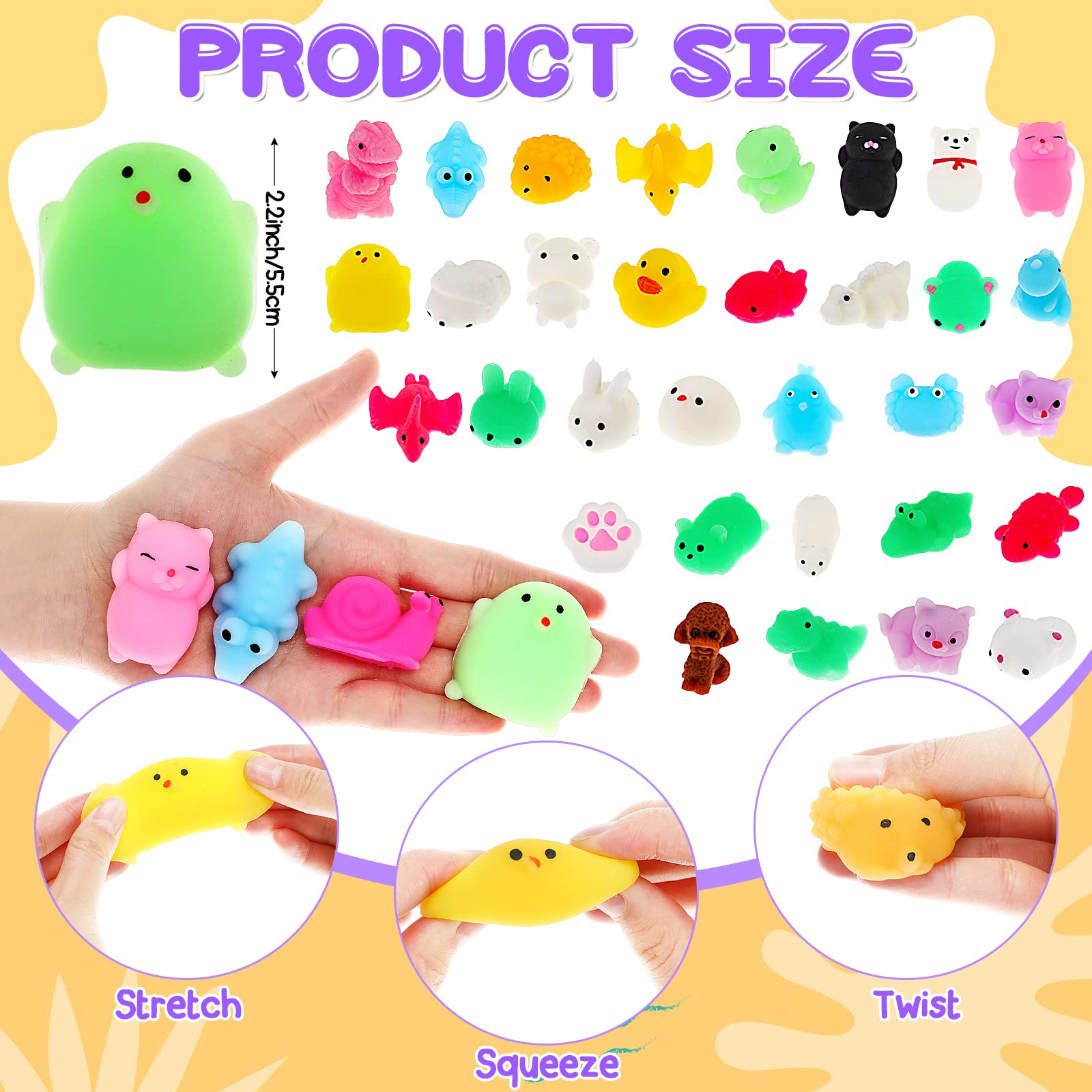 Amazon | 300個 ミニスクイッシー かわいいスクイーズ 動物 おもちゃ