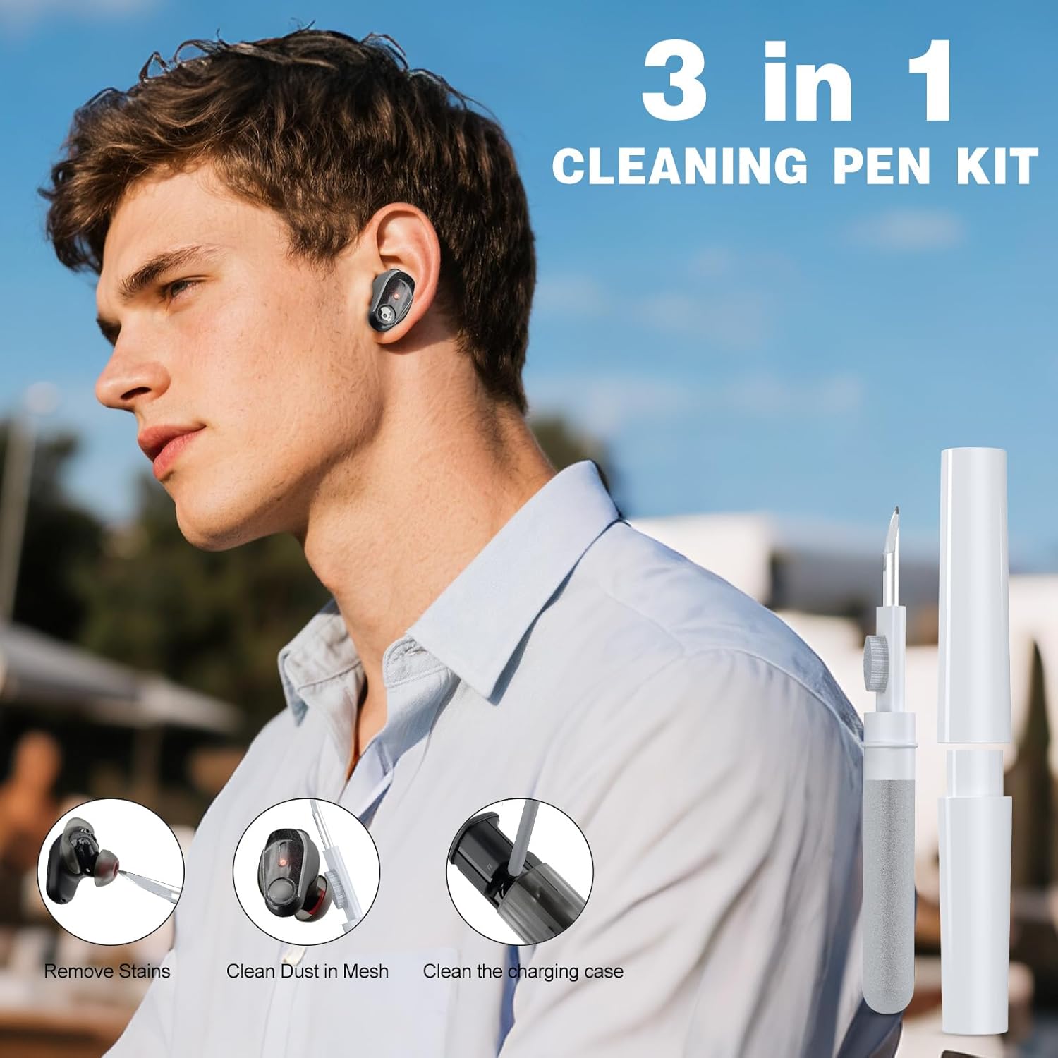 for Skullcandy Method 360 ANC Case Cover, Soft Silicone Protective Earbuds Case, Only Compatible with Skullcandy Method 360 ANC with Cleaner Kit Accessories Set(Red) - Image 6