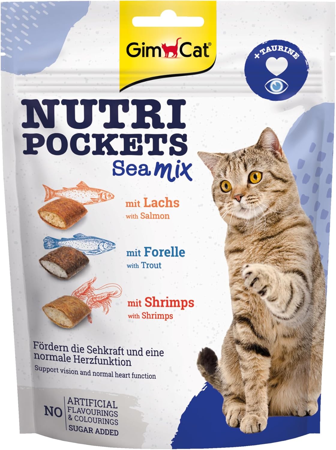 GimCat Nutri Pockets Sea Mix – Knuspriger Katzensnack mit cremiger Füllung und funktionellen Zutaten – 1 Beutel (1 x 150 g) GimCat Nutri Pockets Sea Mix – Knuspriger Katzensnack mit cremiger Füllung und funktionellen Zutaten – 1 Beutel (1 x 150 g)