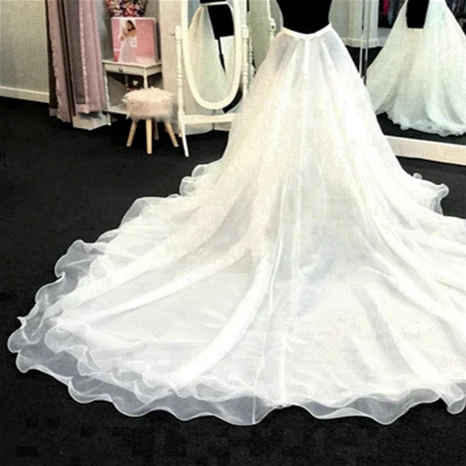 Sottogonna Donna Gonna Staccabile da Sposa con Strascico Staccabile for Abiti da Sposa, Sottogonna Bianca e Avorio