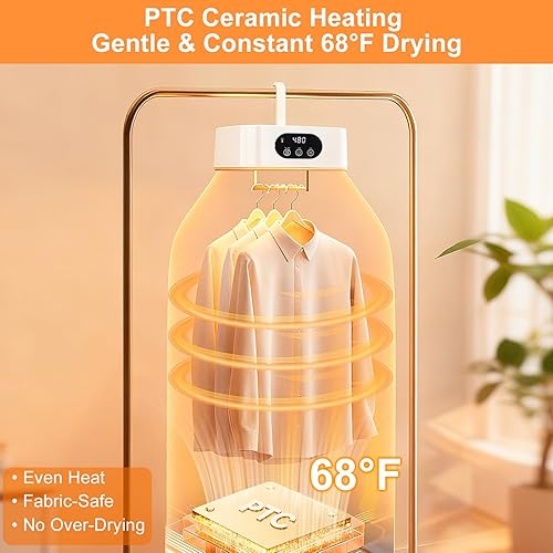 Miniatura 2 de Secador de Ropa Portátil, Secado Rápido y Silencioso - Mini Secadora Eléctrica para Ropa y Lavandería para Apartamento, Viaje y RV, con Temporizador