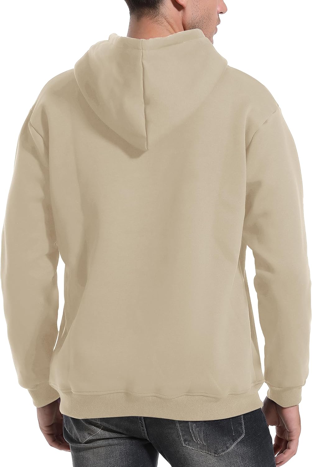 Flygo Men's Casual Fleece Sherpa Lined Hoodie Winter Warm Pullover Hooded Sweatshirt - Image 5