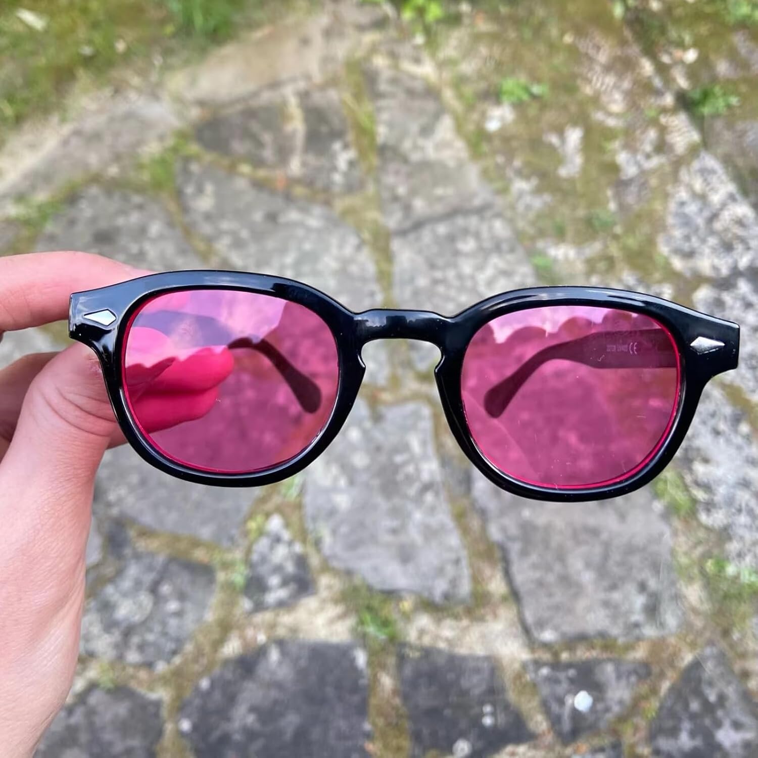 ADE WU Retro Round Sunglasses for Women Men Vintage Small Circle Frame Tinted Sun Glasses Unisex Stylish 46mm - Image 4