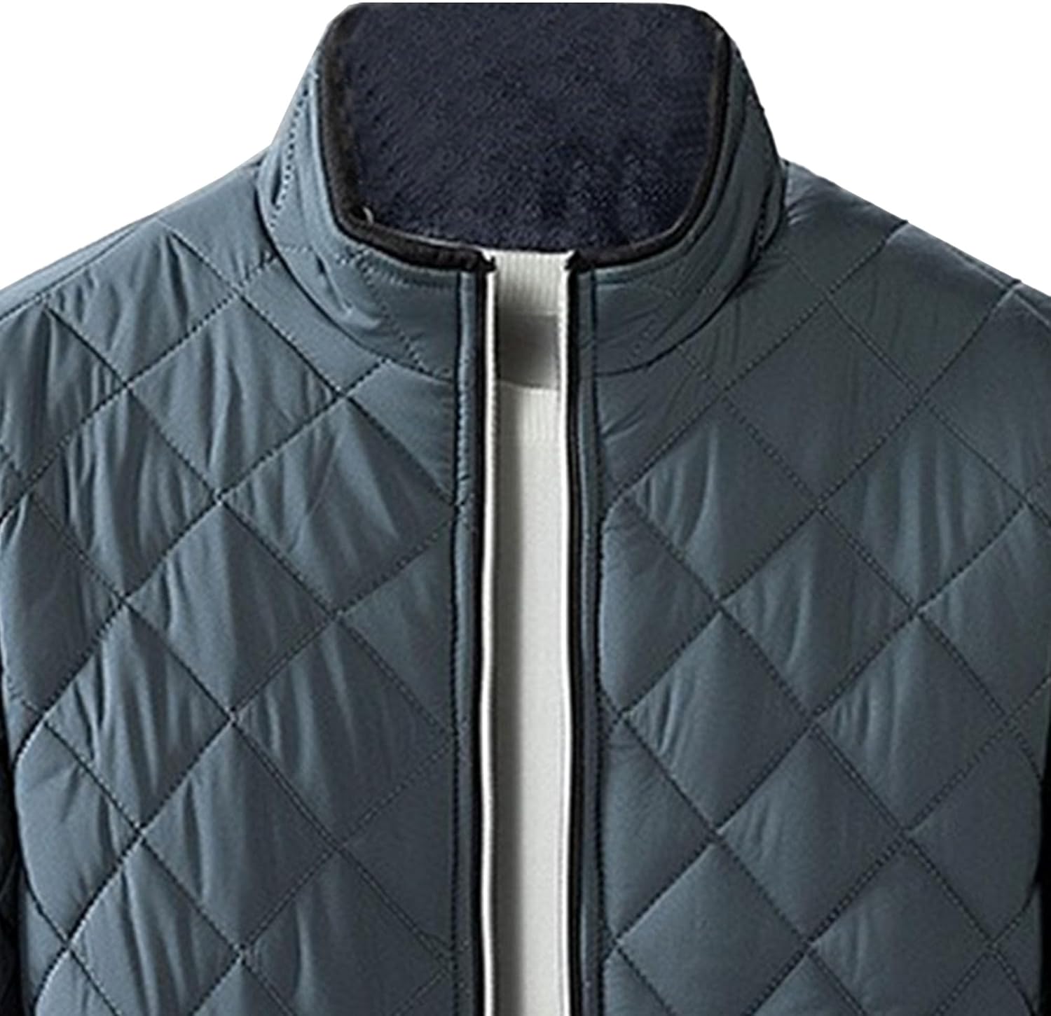 DGHM-JLMY Mens Diamond Quilted Stand Collar Bomber Jackets Winter Warm Padded Coats Outwear Lightweight Flight Jackets