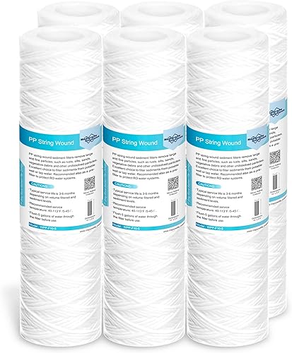 Membrane Solutions Cartucho de repuesto de filtro de agua para toda la casa, 10 micrones, 10 x 2.5 pulgadas, filtros universales de sedimentos para