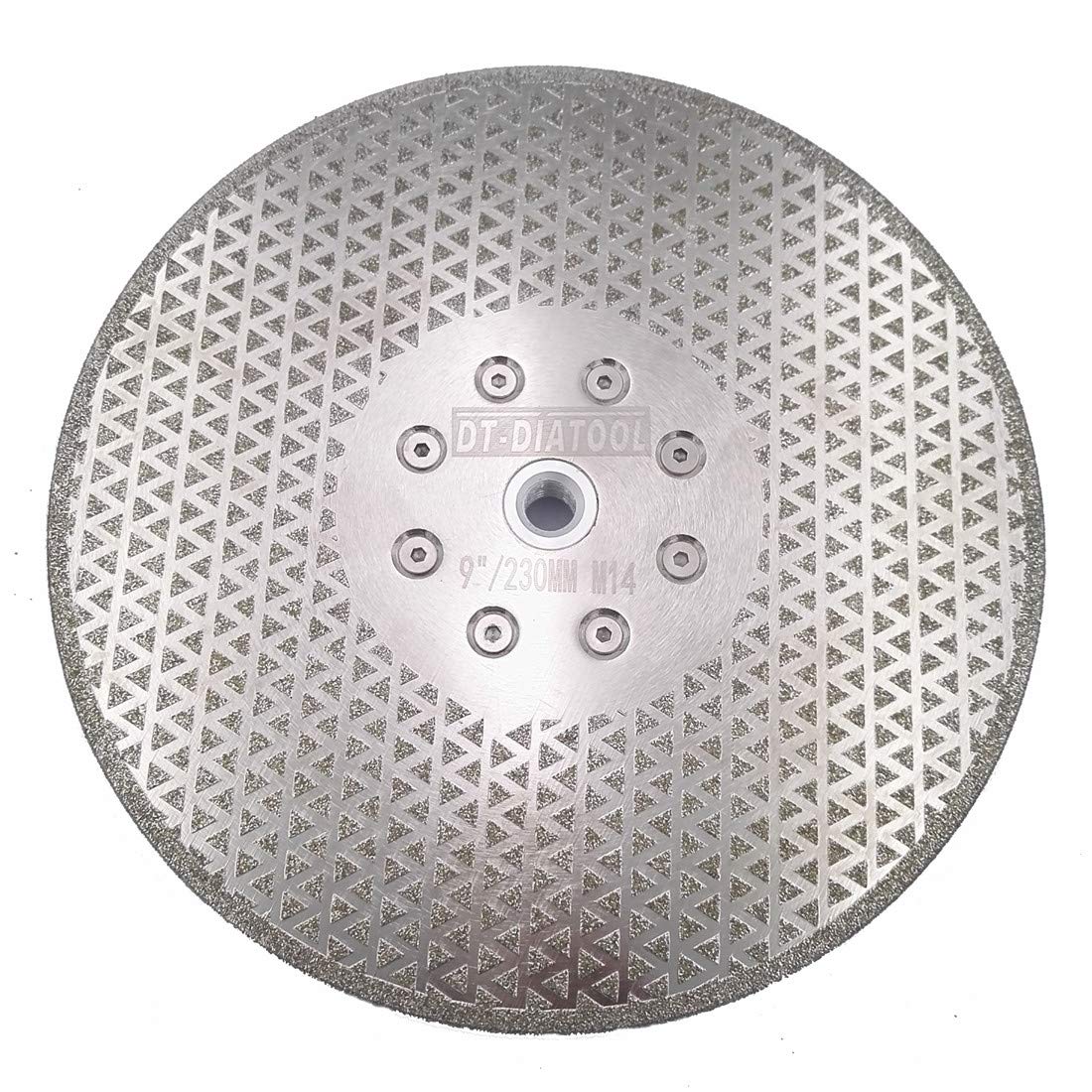Dt-Diatool Sliver Diamond Cutting And Grinding Discs 2Pcs 9 Inch / 230Mm X M14 Both Side Coated Electroplated For Granite Tile Marble Stone