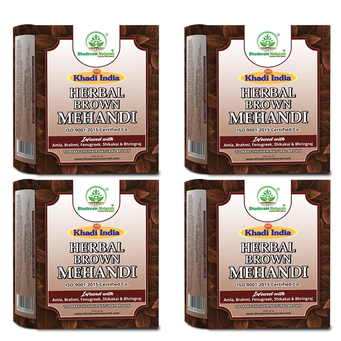 Khadi Brown Mehandi For Dark Brown Hair By Bhudevam Naturals | Pure Henna Powder for Lustrous Hair Color, Herbal Formula for Healthy Scalp Care - Pack of 4-image-30