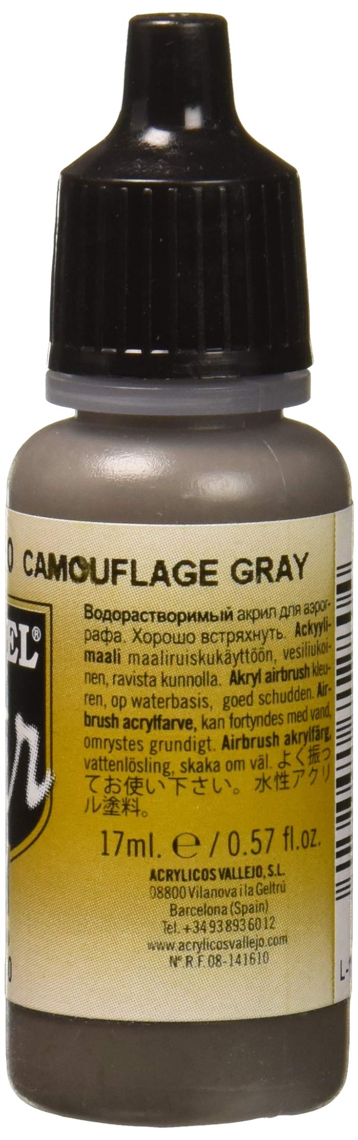Vallejo Model Air 17 Ml - Vernice Acrilica Grigia Per Aerografo, Pronta All'Uso, Alta Coprenza Per Modellismo