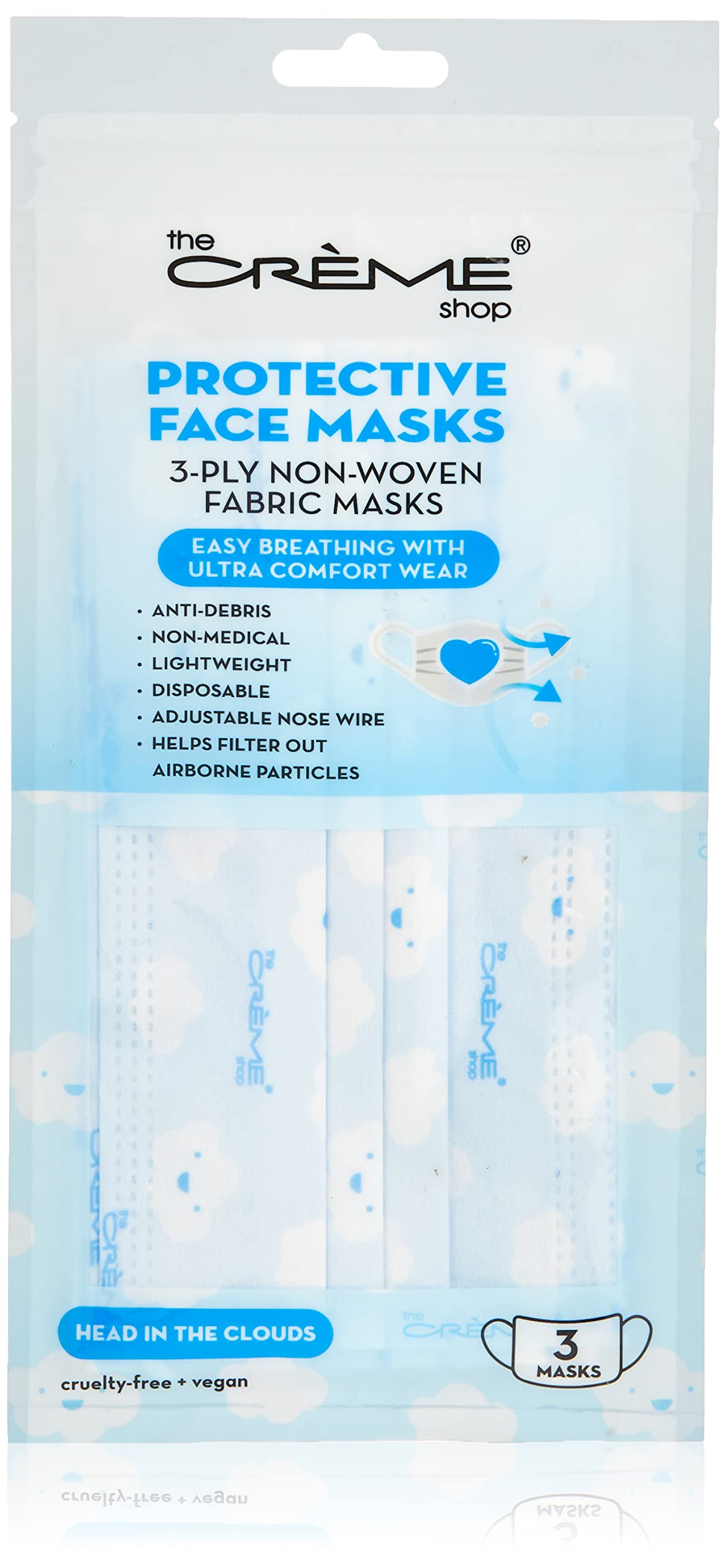 The Crème Shop 3-Ply Kids Disposable Protective Face Mask -Head In The Clouds