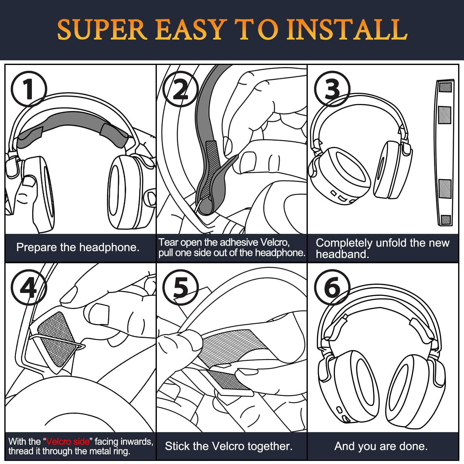 SOULWIT Flexible Fabric Replacement Headband for SteelSeries Arctis 3/Arctis 5 (Do Not Fit Other Arctis) Headset - Image 3