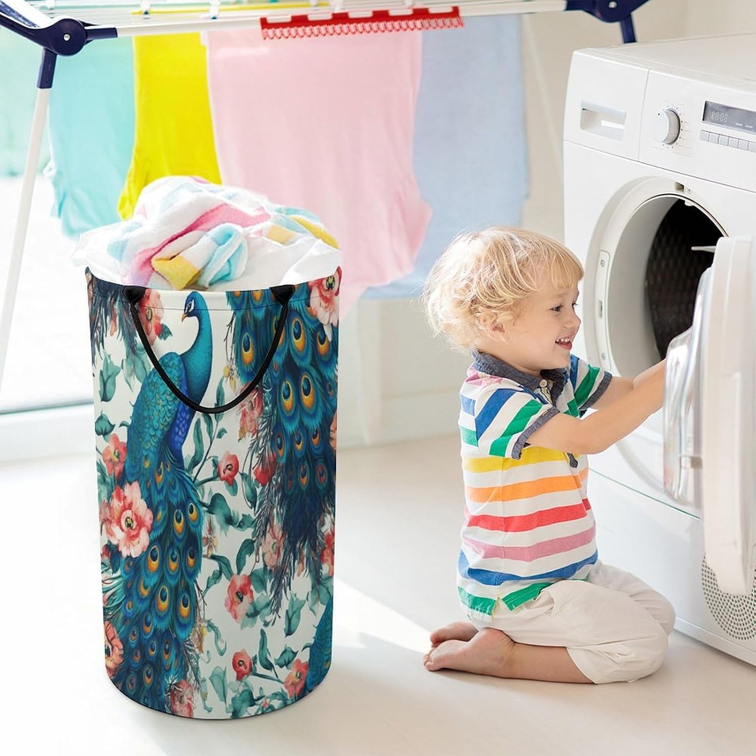 Dirty Clothes Basket Extra Large 110l Open Top Laundry Hamper With Portable Carry Handles, Foldable Waterproof Clothes Basket Spacious Laundry Bag For Bedroom Bathroom Laundry Room Dorm