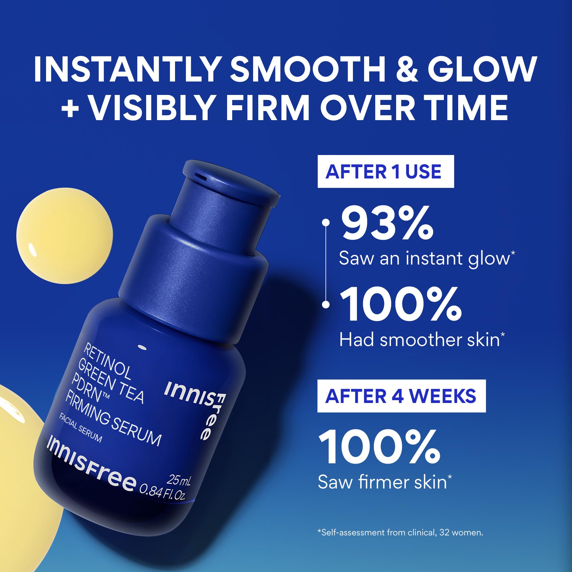 innisfree Green Tea Retinol PDRN Firming Serum - Vegan Korean Skincare for Fine Lines and Smoothing Skin Texture, Available in Gift Set