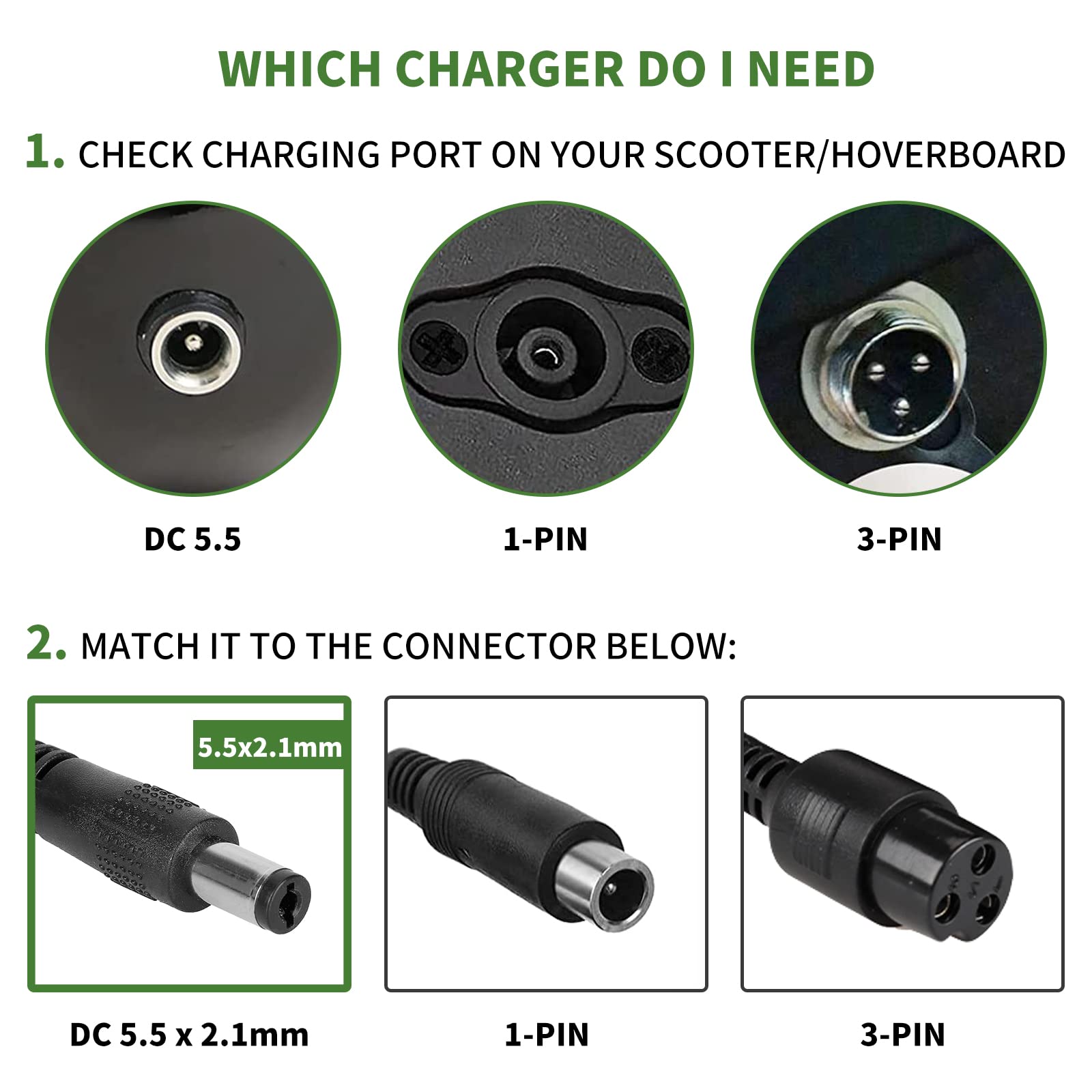 Chargeur 48V 2A Universel Trotinette Électrique – 54.6V Rapide Avec 6 Connecteurs Pour Hoverboard, E-Bike, Batterie Lithium