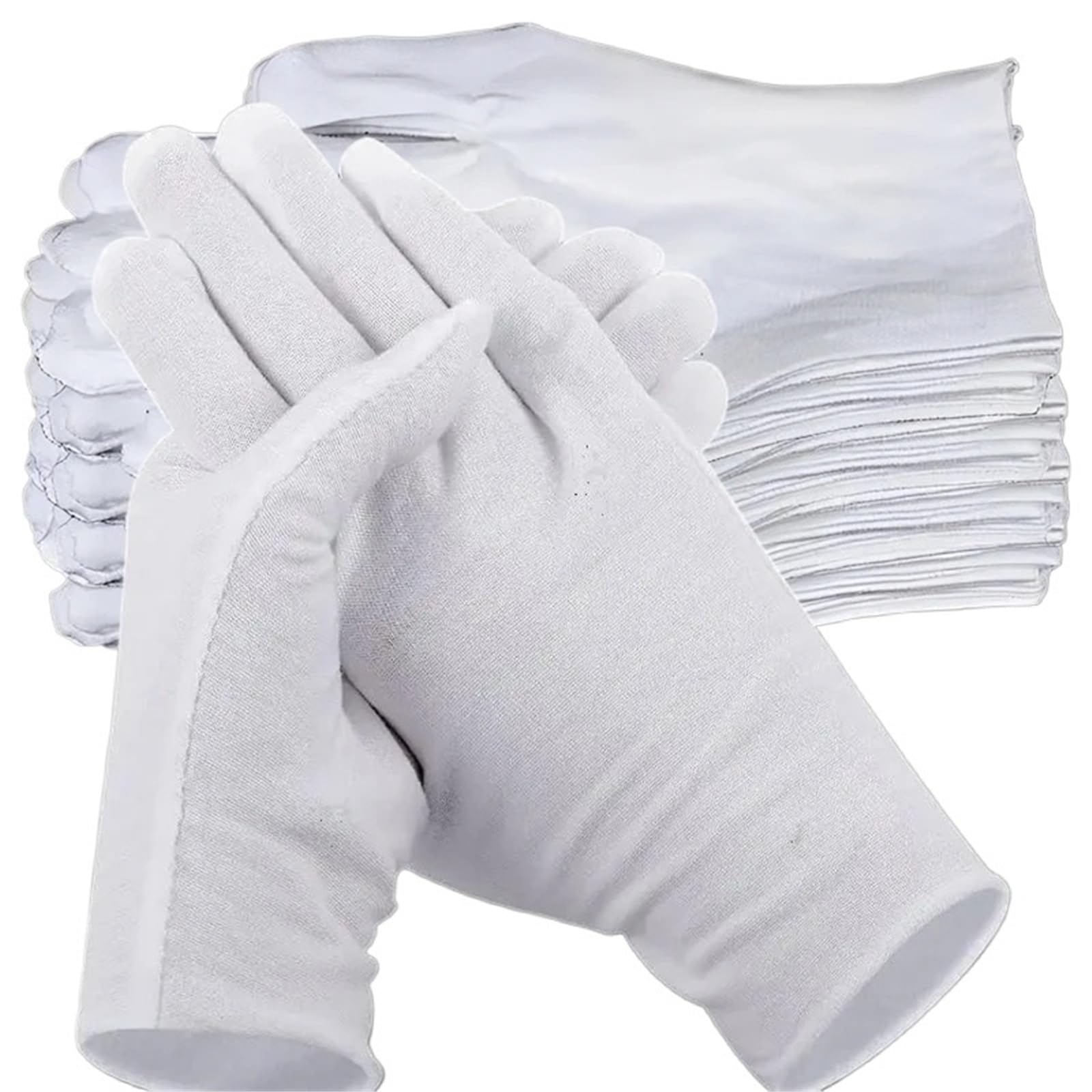 Guantes protectores blancos con tejido transpirable pack de 40 pares para mayor destreza laboral 6