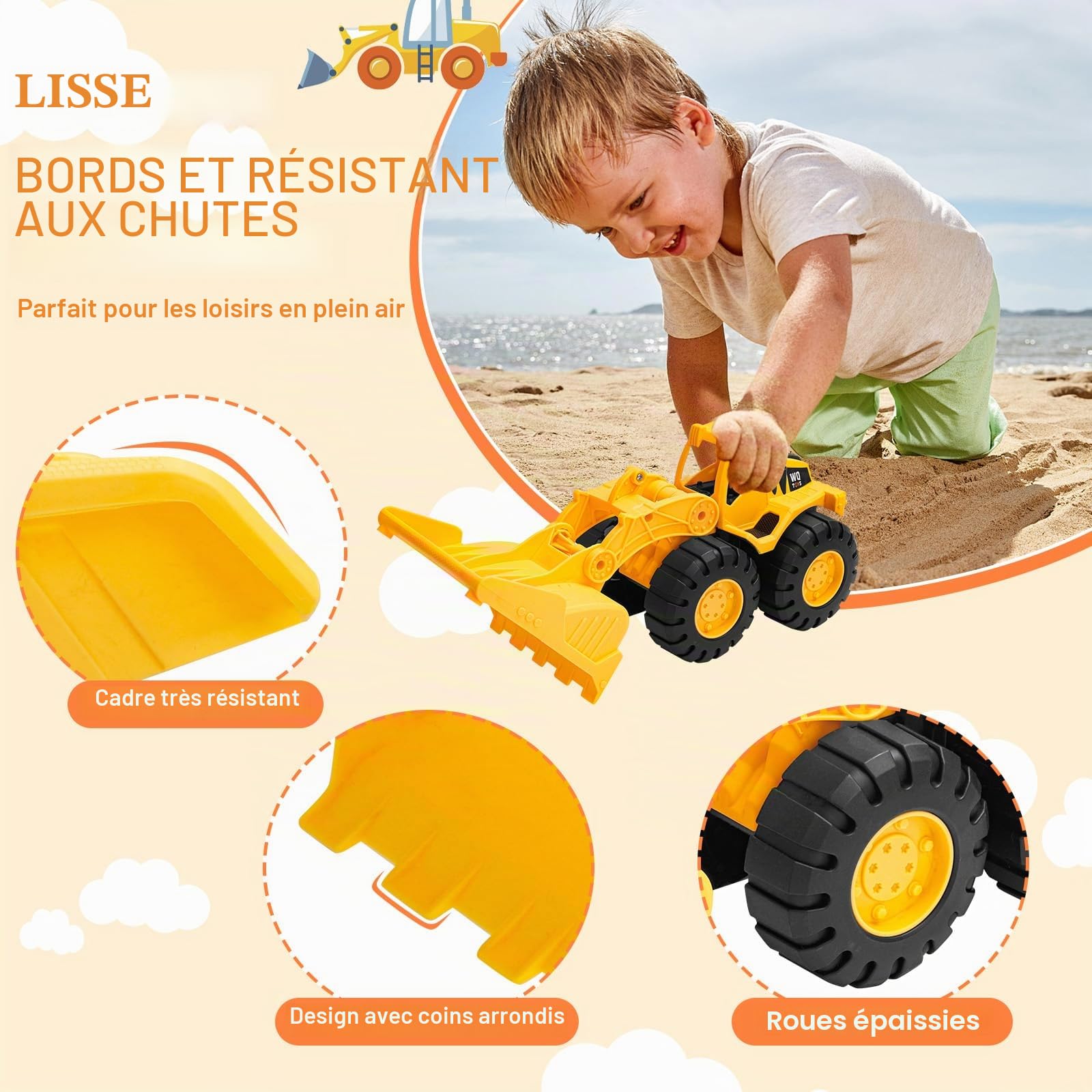 Camions de Chantier Jouets pour Enfants – Set 3 Véhicules BTP : Pelleteuse, Camion-Benne et Bulldozer – Jouet de Construction pour Garçon et Fille dès 3 4 5 6 Ans – Cadeau Anniversaire