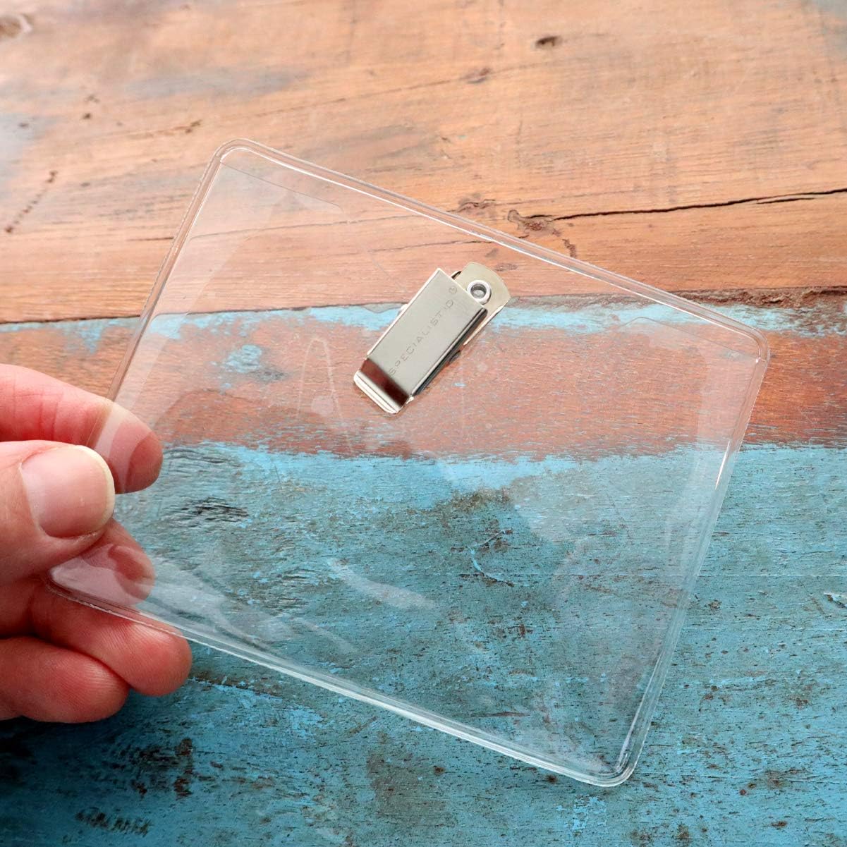 Bulk 25 Pack - Premium Event Badge Holder 4x3 with Clothing Friendly Clip - Clear Vinyl Plastic Top Load 3x4 Horizontal Name Tag Protector Sleeve for Work Meeting, Conference by Specialist ID - Image 5