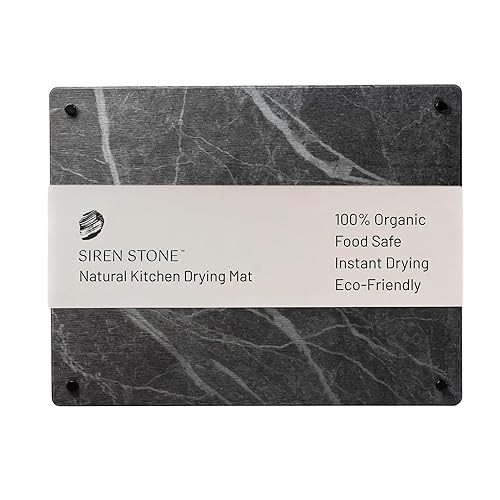 Natural Stone Dish Drying Mat 18" x 14", Slate Color