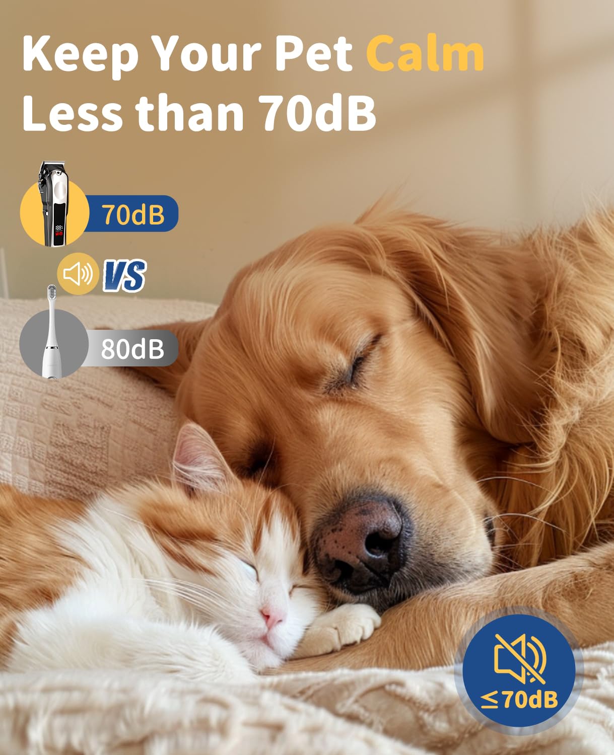 FISHOAKY Dog Clippers for Grooming Professional for Thick Heavy Coats/Low Noise Cordless Pet Shaver for Dogs Grooming Kit Razors Pet Hair Shears LED Display - Image 2