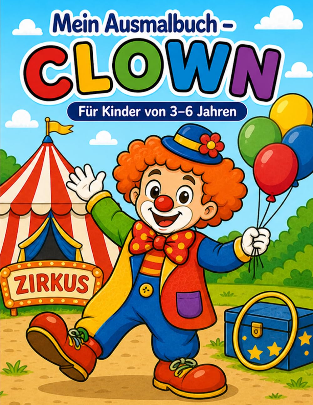 Mein Ausmalbuch - Clown: Für Kinder von 3-6 Jahren | Kreativer Malspaß rund um Zirkus und Spaß | Für Rechts- & Linkshänder geeignet (Mein Ausmalbuch - Berufe entdecken)