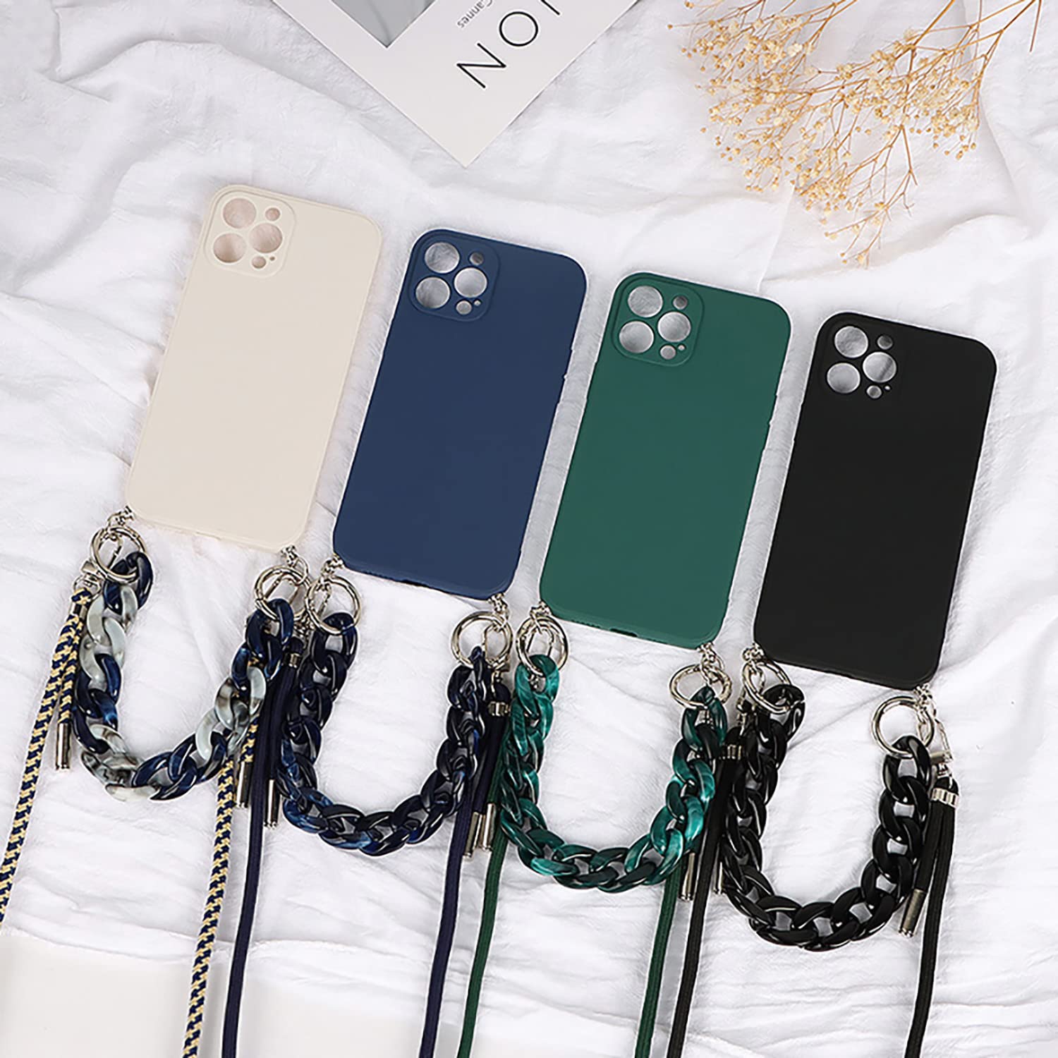 Custodia per telefono con cordino per collana a tracolla per IPhone 14 13 11 12 Mini