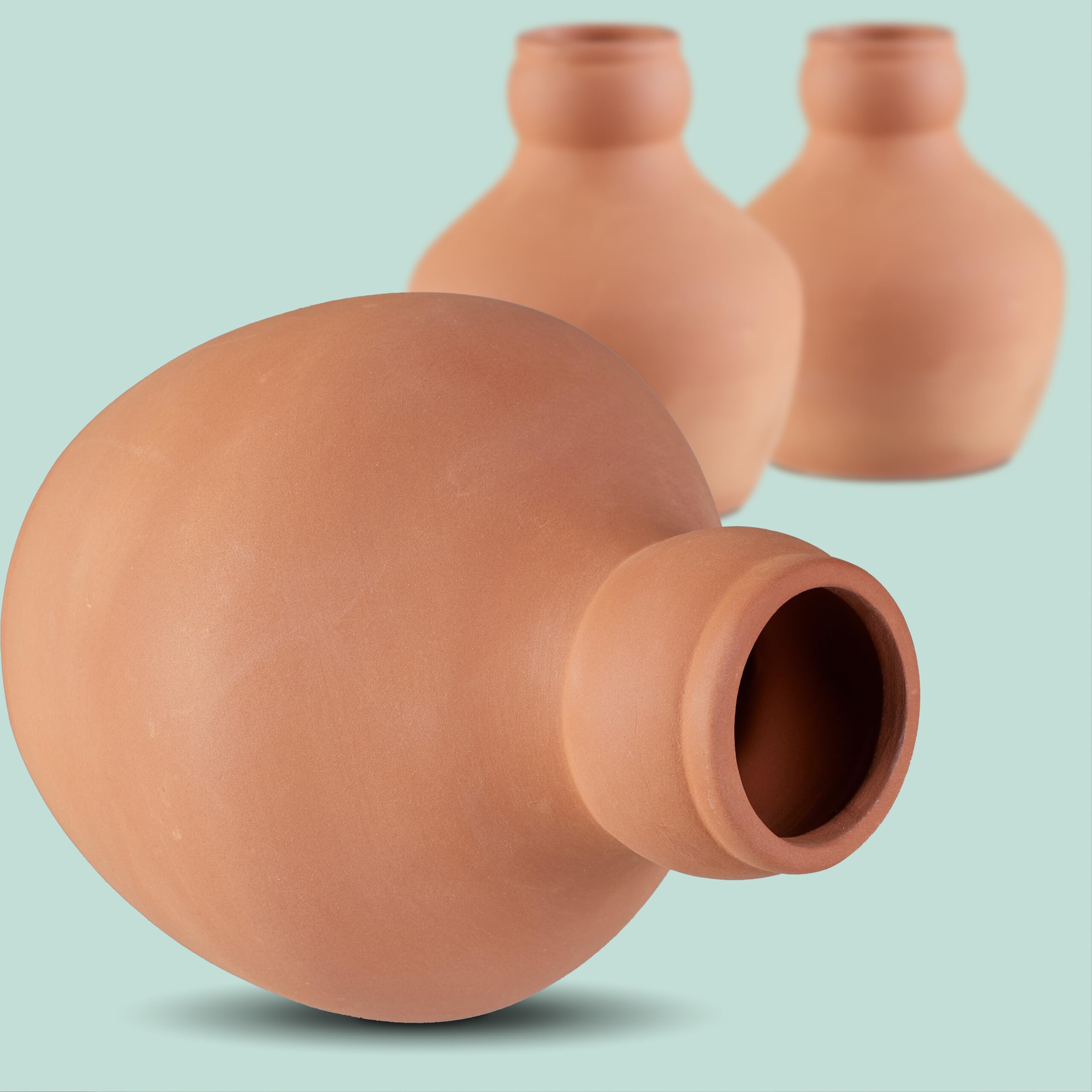 Relaxdays Ollas, zestaw 3 szt., 550 ml, gliniany kolc do nawadniania korzeni, do łóżek i szklarni, palików roślin, terakoty, ceramiki