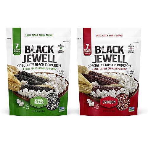 Black Jewell Paquete variado de palomitas de maíz gourmet con negro original y carmesí (paquete de 2)