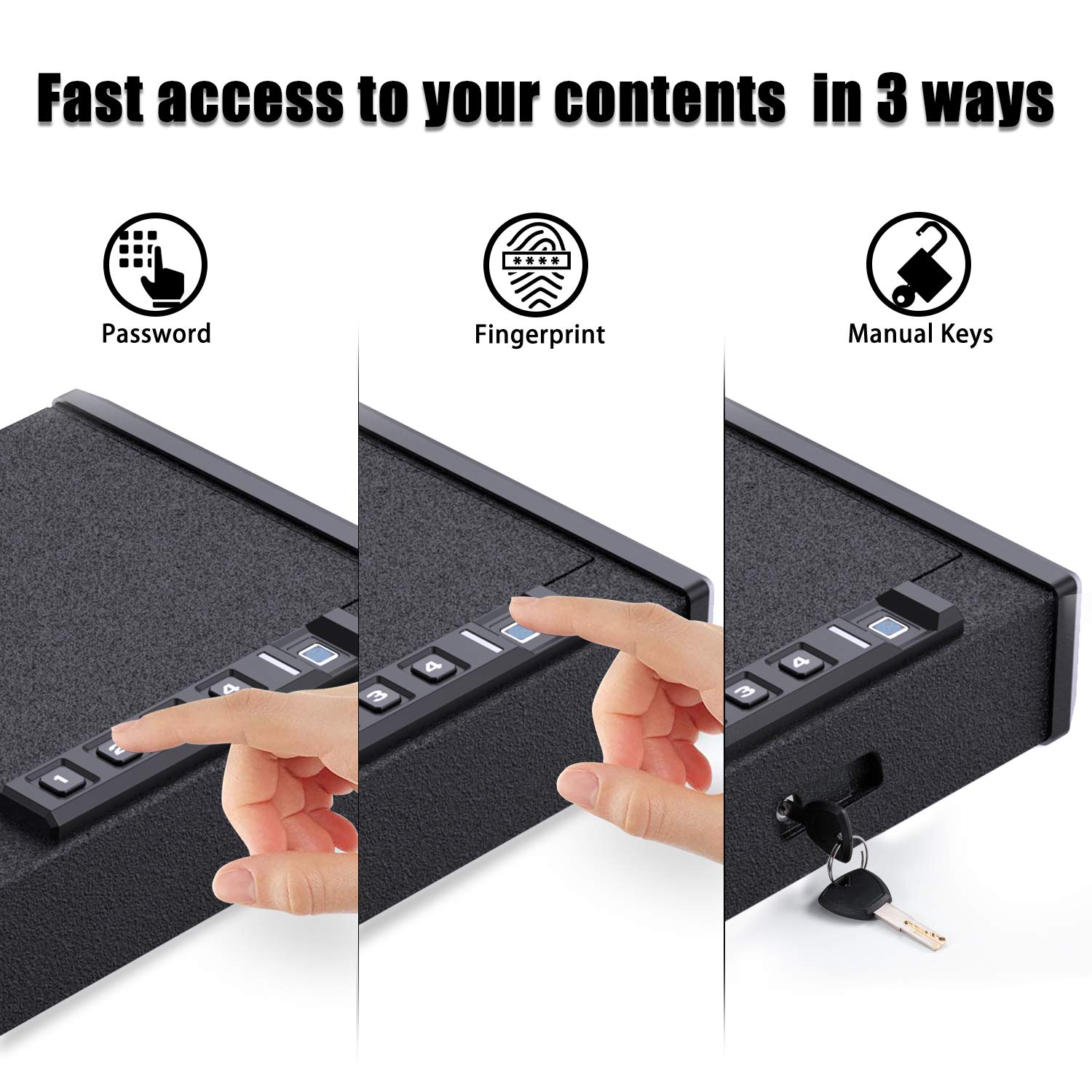 Winzone Gun Safe Biometric Gun Safes for Pistols,Quick Access Smart