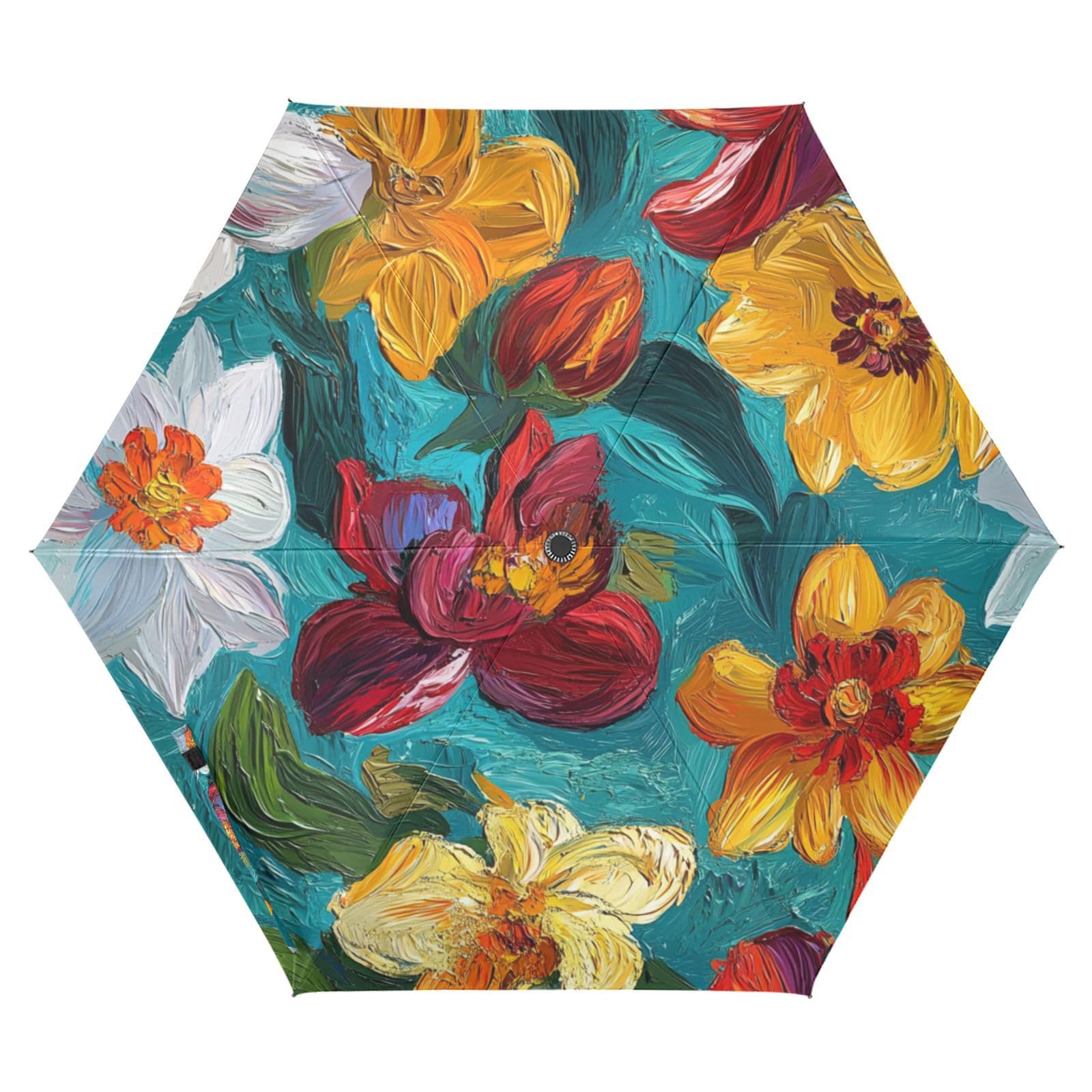 EtherSpher Autumn Flowers Orchid Outdoor Umbrella 39 Inch Compact auto open close Umbrellas For Rain for Good for Car, Golf, and On-the-Go Outdoor Defence Accessories sombrillas para