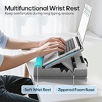 Vista 5 de Escritorio para laptop con cojín, almohada para computadora portátil para sofá, cama, automóvil, soporte de almohada ajustable para computadora