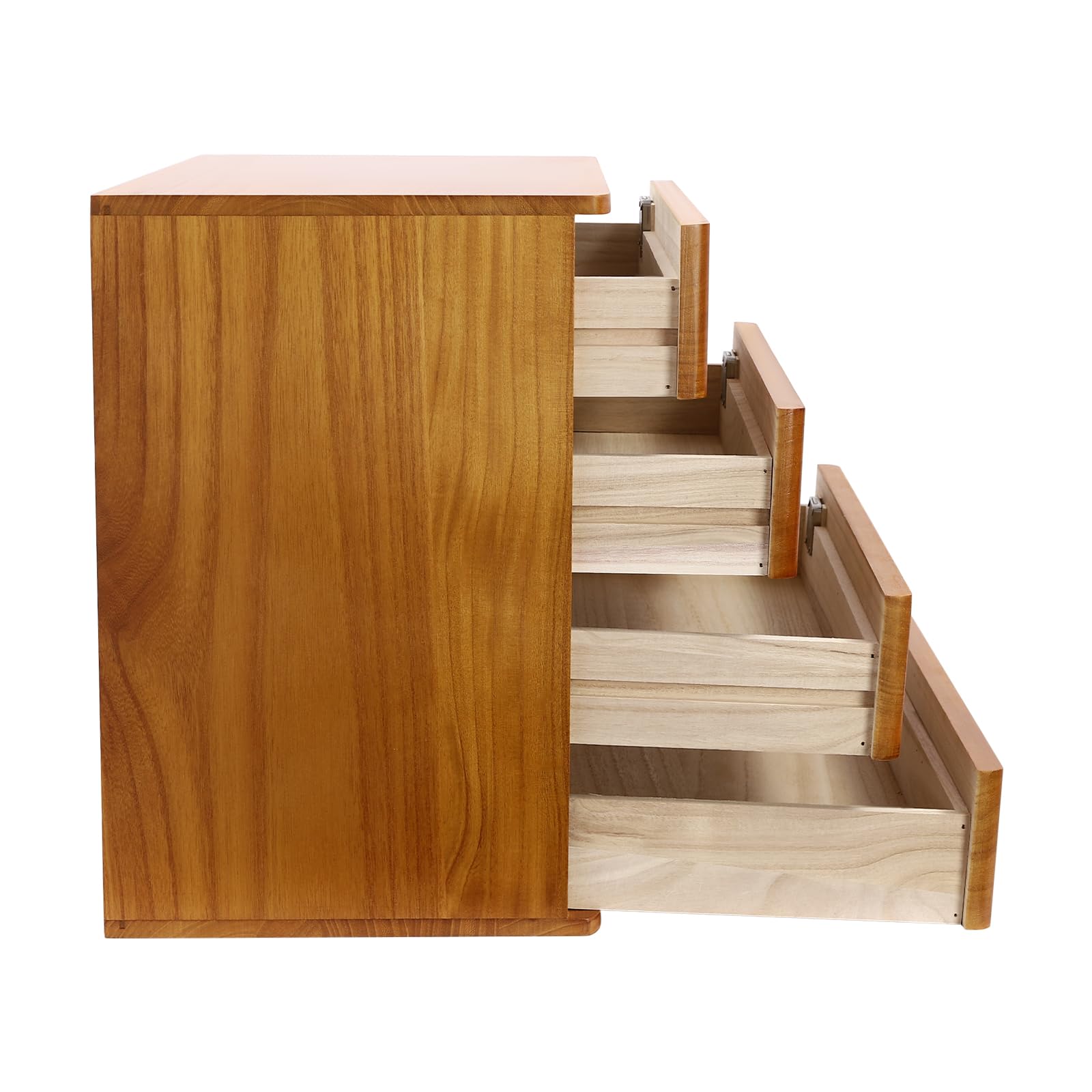Armadietto portaoggetti in legno a 4 ripiani con serratura, cassettiera in legno Tung, organizzatore da scrivania compatto, armadietto da ufficio preassemblato